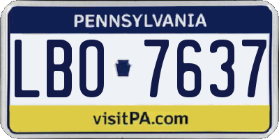 PA license plate LBO7637
