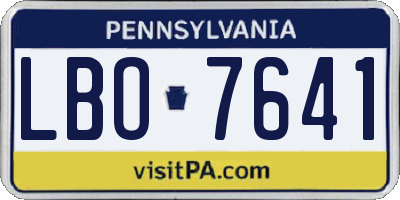 PA license plate LBO7641