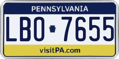 PA license plate LBO7655