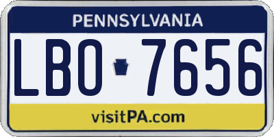 PA license plate LBO7656