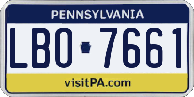 PA license plate LBO7661