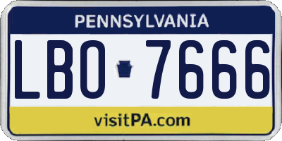 PA license plate LBO7666