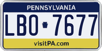 PA license plate LBO7677