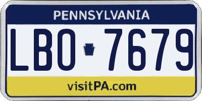 PA license plate LBO7679