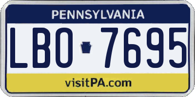 PA license plate LBO7695