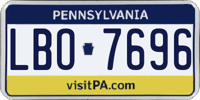 PA license plate LBO7696
