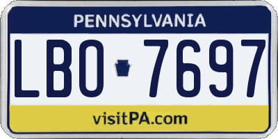 PA license plate LBO7697