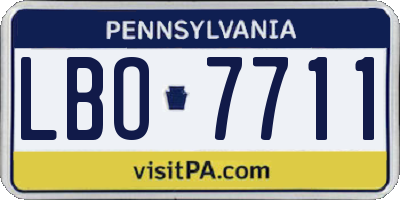 PA license plate LBO7711