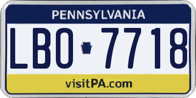 PA license plate LBO7718