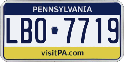 PA license plate LBO7719