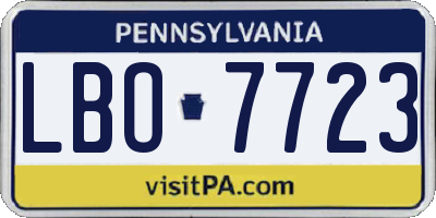 PA license plate LBO7723