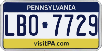 PA license plate LBO7729