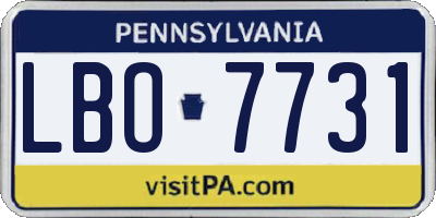 PA license plate LBO7731