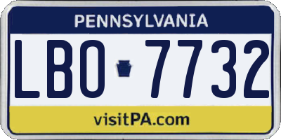 PA license plate LBO7732