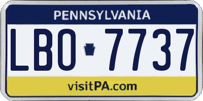 PA license plate LBO7737
