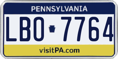 PA license plate LBO7764
