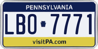 PA license plate LBO7771