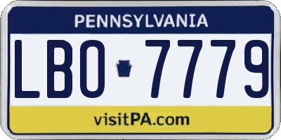 PA license plate LBO7779