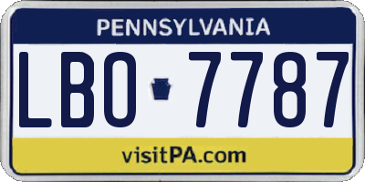 PA license plate LBO7787