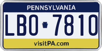 PA license plate LBO7810