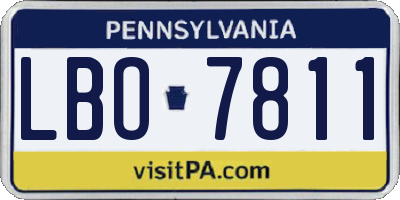 PA license plate LBO7811