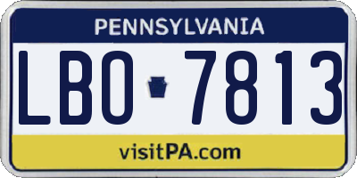 PA license plate LBO7813