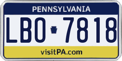 PA license plate LBO7818