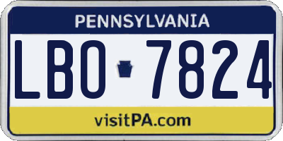 PA license plate LBO7824