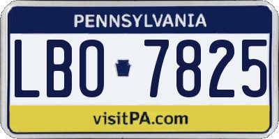 PA license plate LBO7825