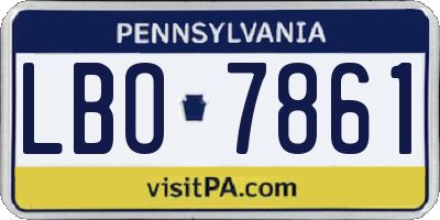 PA license plate LBO7861