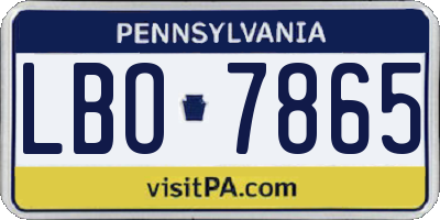 PA license plate LBO7865