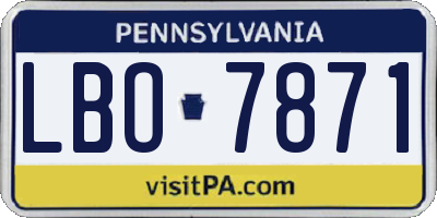 PA license plate LBO7871