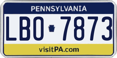 PA license plate LBO7873