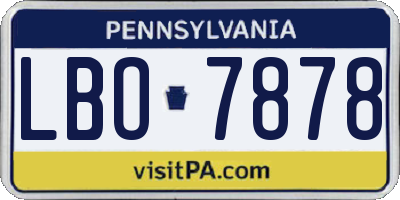 PA license plate LBO7878