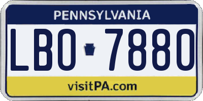 PA license plate LBO7880