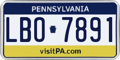 PA license plate LBO7891