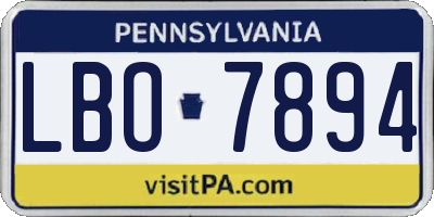 PA license plate LBO7894