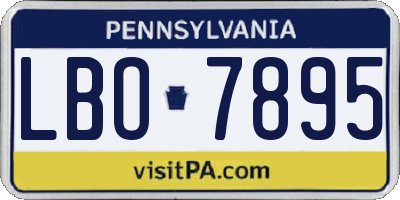 PA license plate LBO7895