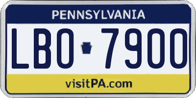 PA license plate LBO7900