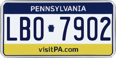 PA license plate LBO7902