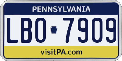 PA license plate LBO7909