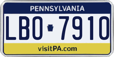 PA license plate LBO7910