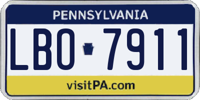 PA license plate LBO7911