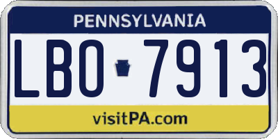 PA license plate LBO7913