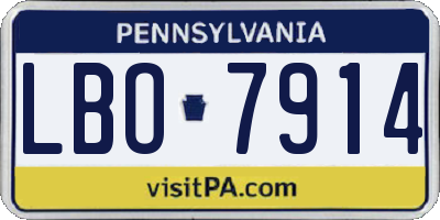 PA license plate LBO7914