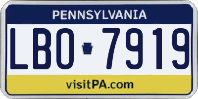 PA license plate LBO7919