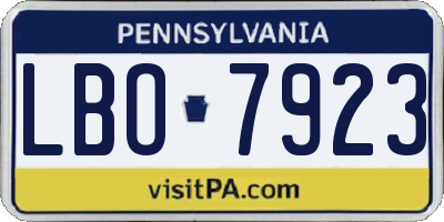 PA license plate LBO7923