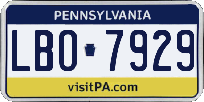 PA license plate LBO7929