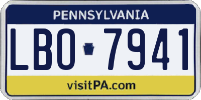PA license plate LBO7941