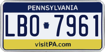 PA license plate LBO7961